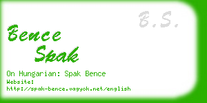 bence spak business card